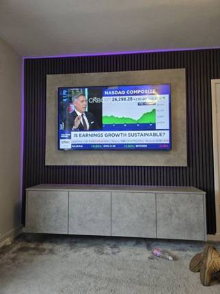 Light Grey Chicago Concrete media wall installation in Broomhill, Scotland by MPS Media Walls