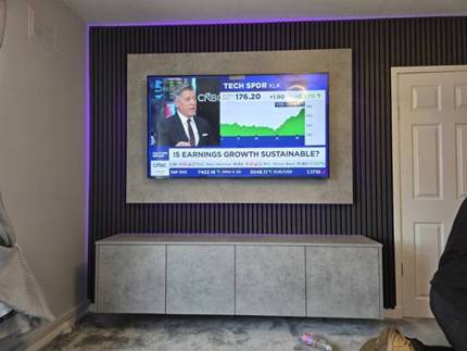 Light Grey Chicago Concrete media wall installation in Broomhill, Scotland by MPS Media Walls