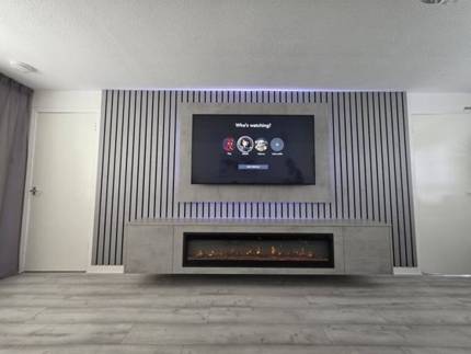 Grey Oak media wall installation in Edinburgh, Edinburgh by MPS Media Walls
