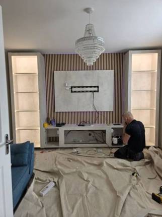 White Chromix media wall installation in Stewarton, Ayrshire by MPS Media Walls