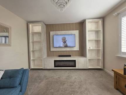 White Chromix media wall installation in Stewarton, Ayrshire by MPS Media Walls